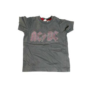 H&M Gray Short Sleeved ACDC Band Graphic Print Tee Sz 12-18 Month Girls
